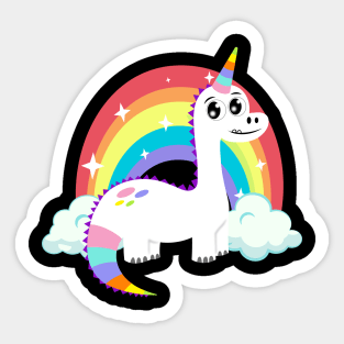 Unicorn Dinosaur and a Rainbow Sticker